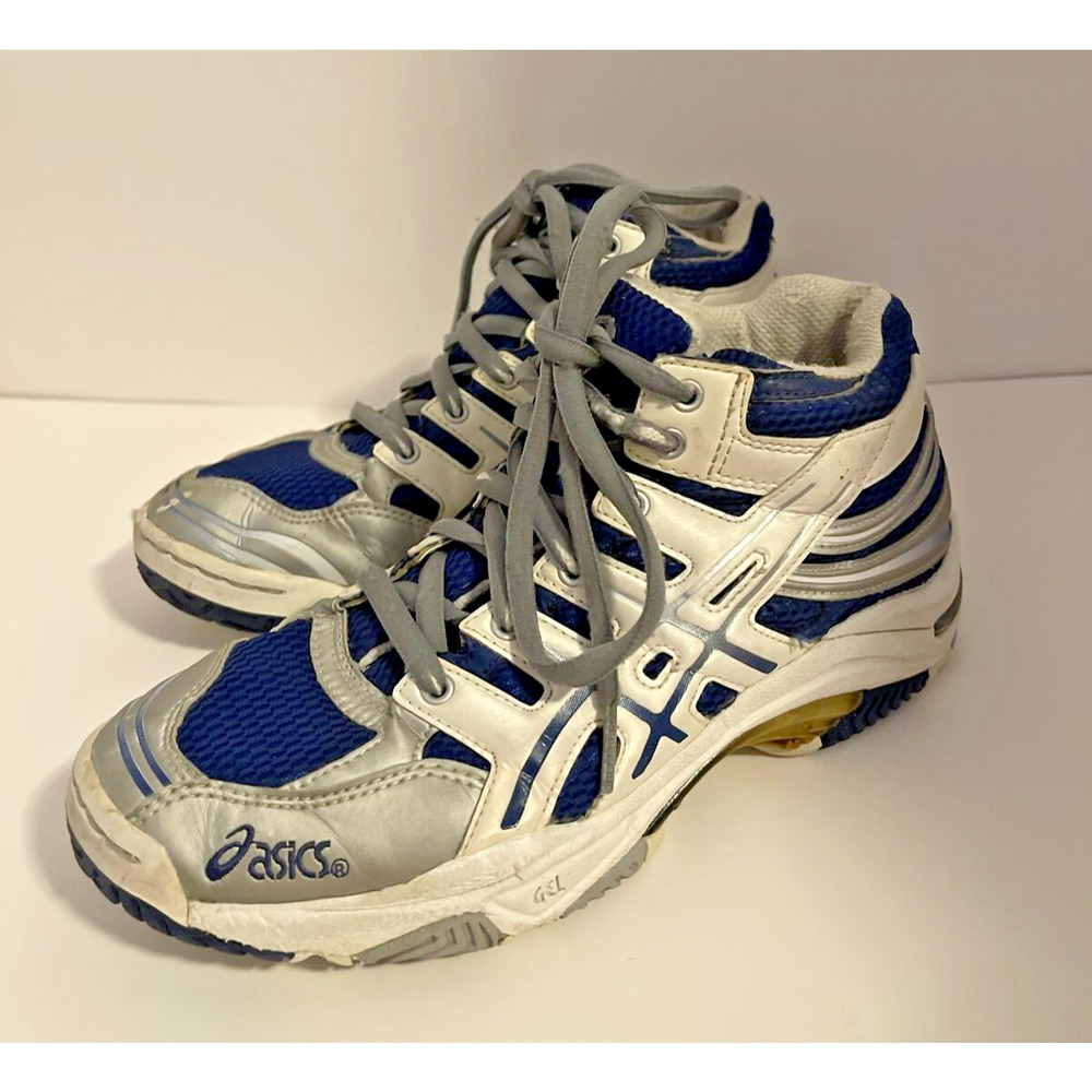Vintage Women's 7M Asics Gel-VTR MT Blue White Leather Mid Top Sneakers/Shoe
